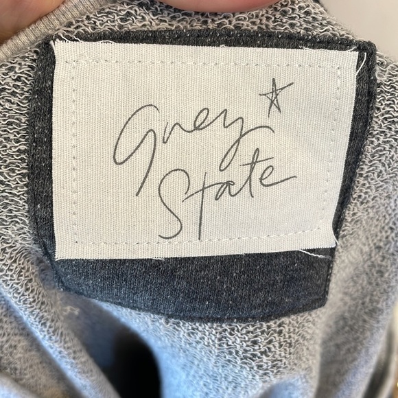 GREY STATE women’s eco friendly V sweatshirt / Terry inside relaxed fit gray M - Picture 6 of 12